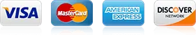 Visa, Mastercard, American Express, Discover